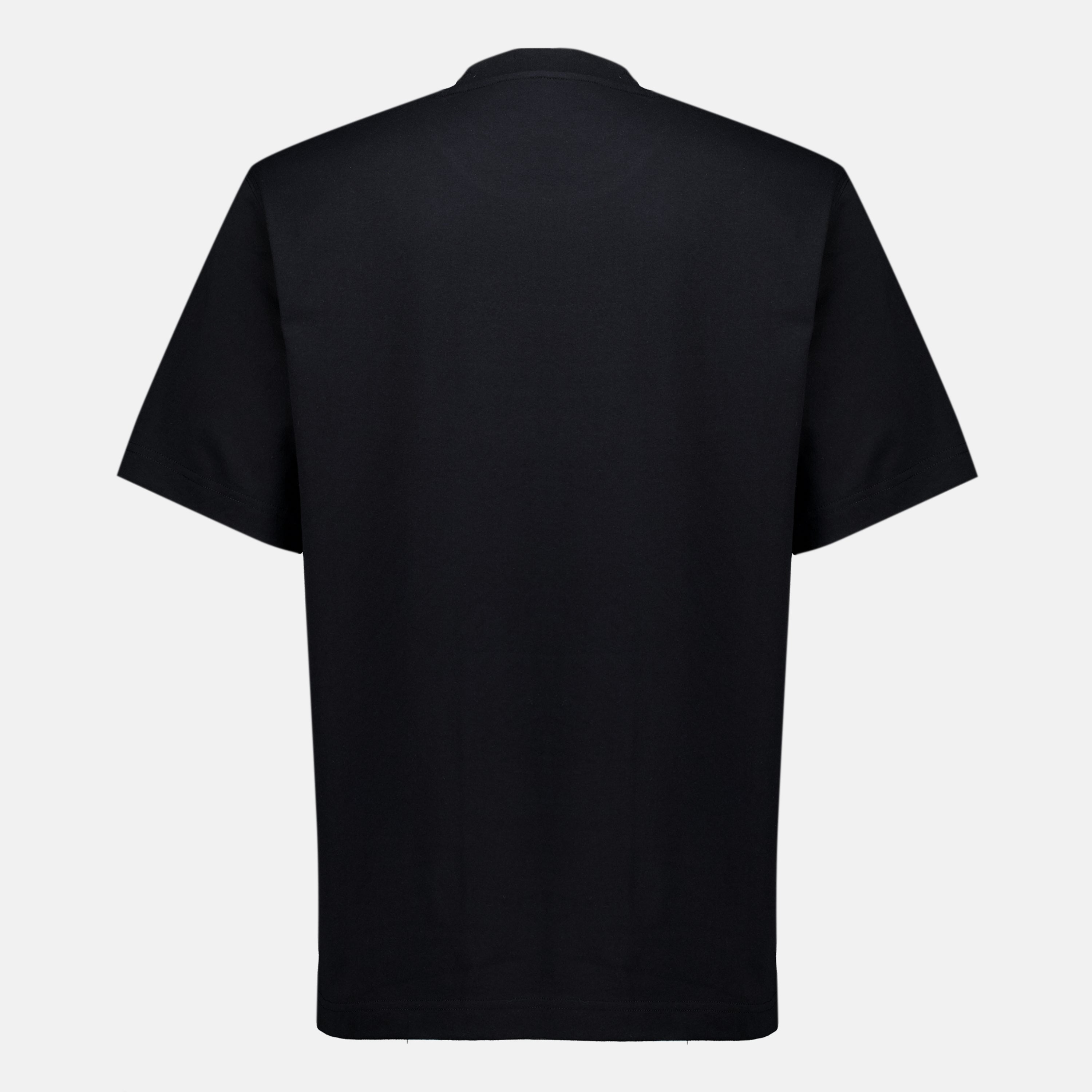 T-shirts T-Shirt Nera con Ricamo Knight Burberry Noir Homme
