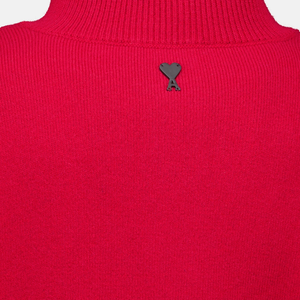 Sweatshirts Roter Hoher Kragen Pullover Ami PARIS Rouge Unisexe