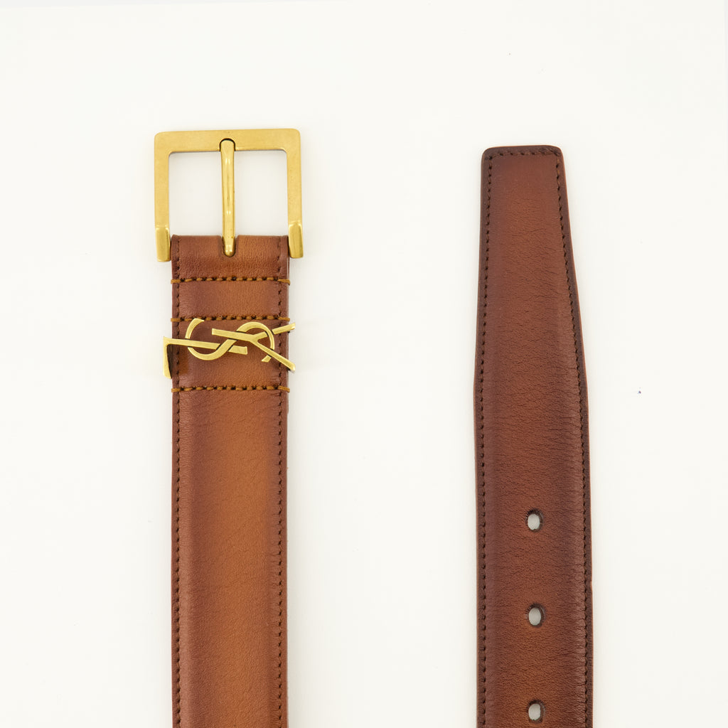 Ceintures Ceinture Cassandre Vadim marron en cuir lisse Saint Laurent Marron Homme