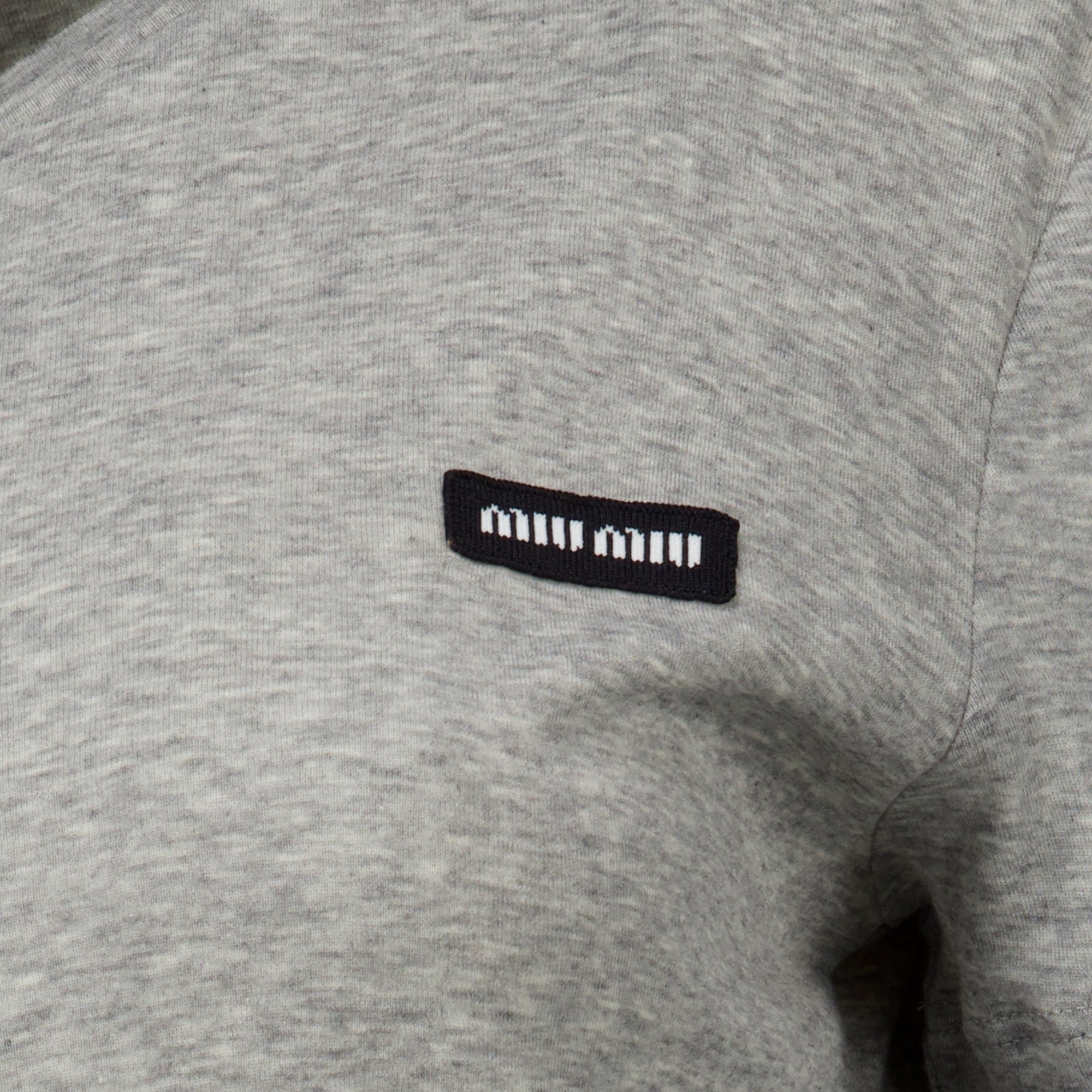 T-shirts T-shirt en jersey côtelé gris Miu Miu Gris Femme