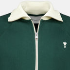 Sweatshirts Green Zip-Up Cotton Jacket Ami PARIS Vert Unisexe
