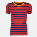 T-shirts T-shirt avec logo à rayures rouge Marine Serre Rouge Femme