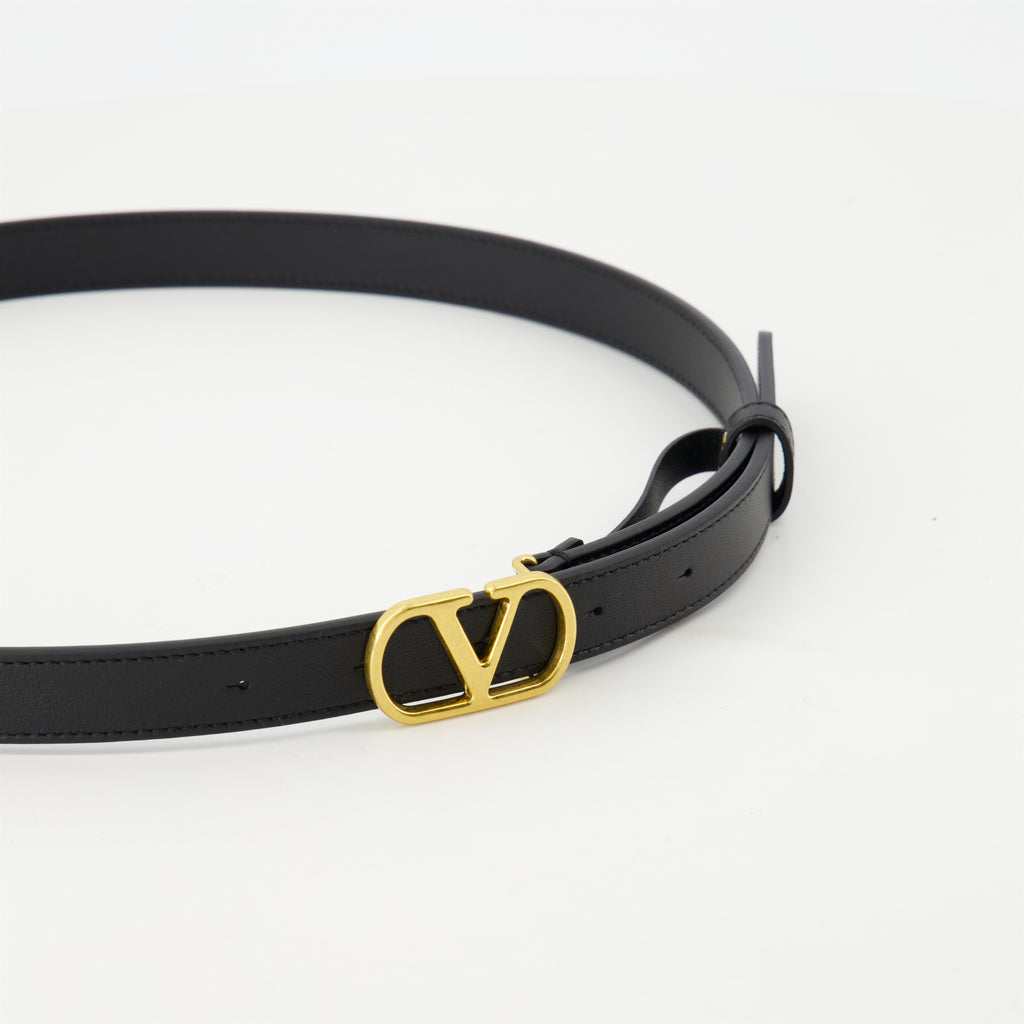 Ceintures Ceinture VLogo en cuir Valentino Garavani Noir Femme