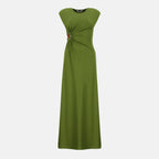 Imagen del vestido verde fruncido de la marca Christopher Esber para mujer - Temporada Primavera-Verano 2026 - Vista Frontal