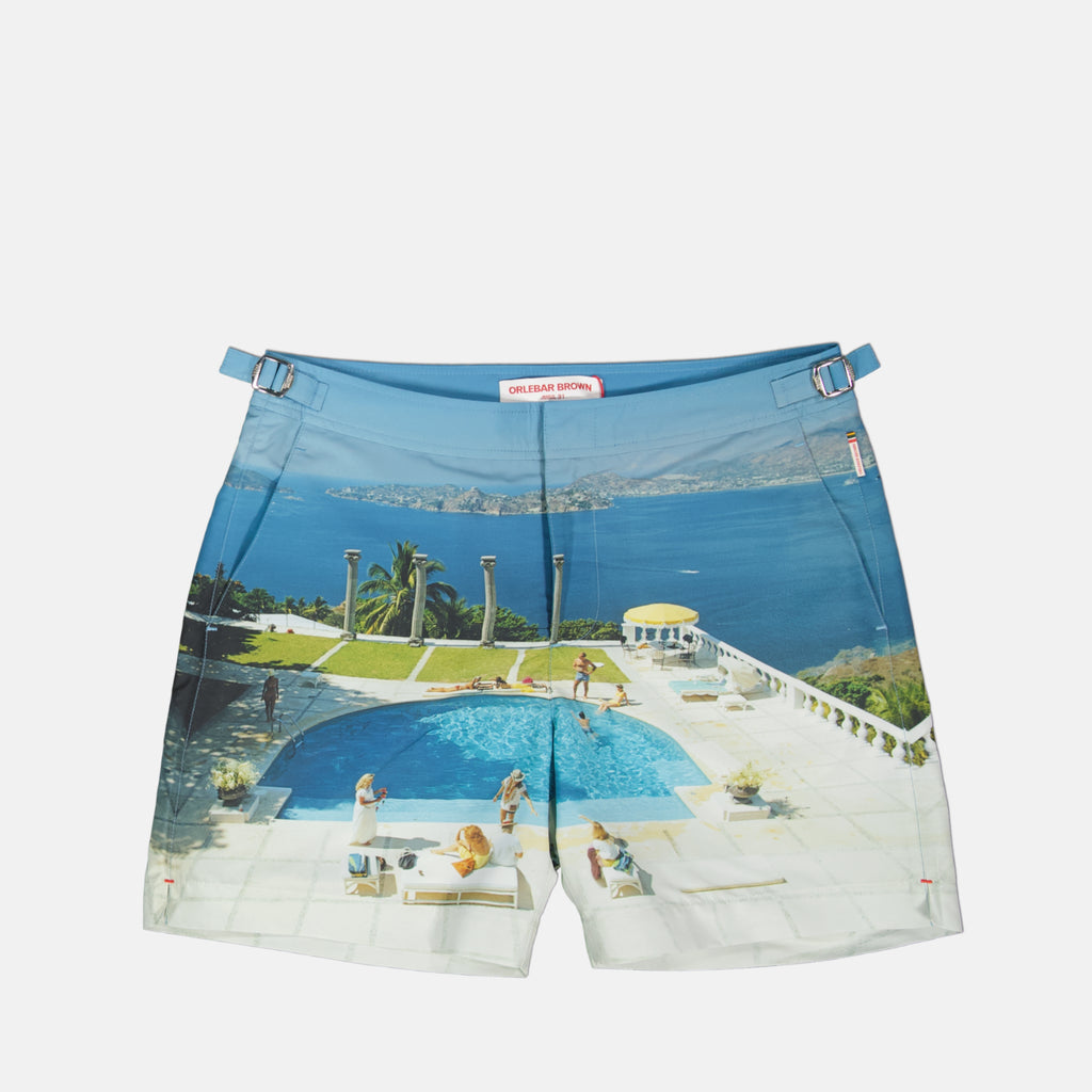 Beachwear Short de bain Bulldog photographic Orlebar Brown Bleu Homme