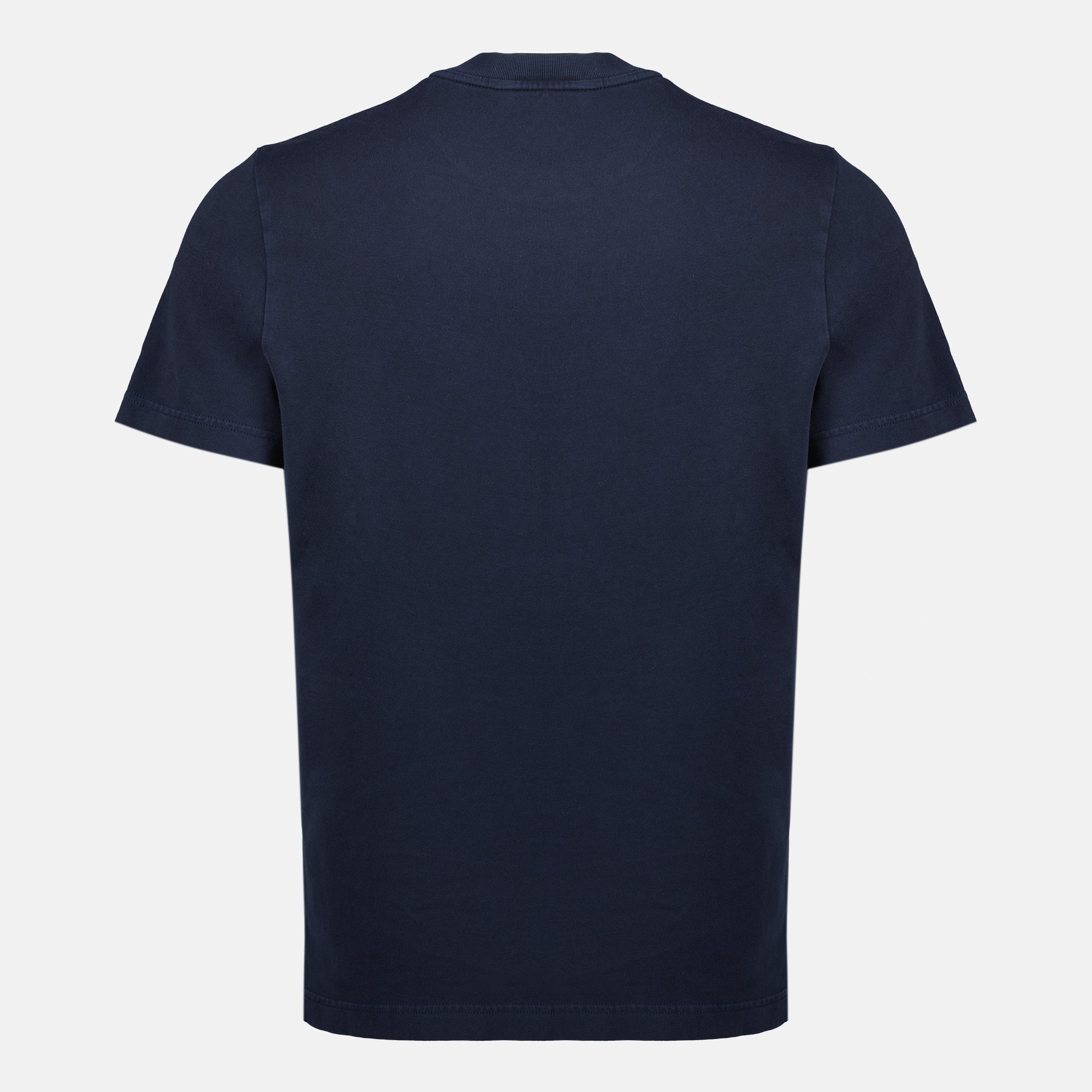 Imagem da t-shirt de logo bordado azul marinho da Moncler para Homem - Temporada Primavera-Verão 2026 - Vista Traseira