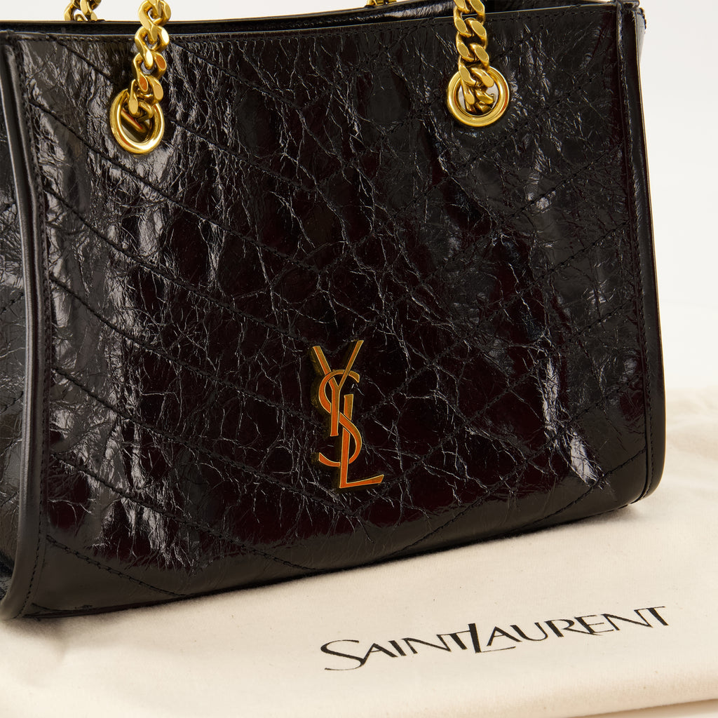 Sacs à main et épaule Sac Niki Shopping small en cuir vintage noir Saint Laurent Noir Femme