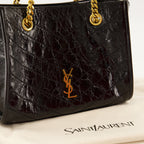 Sacs à main et épaule Sac Niki Shopping small en cuir vintage noir Saint Laurent Noir Femme