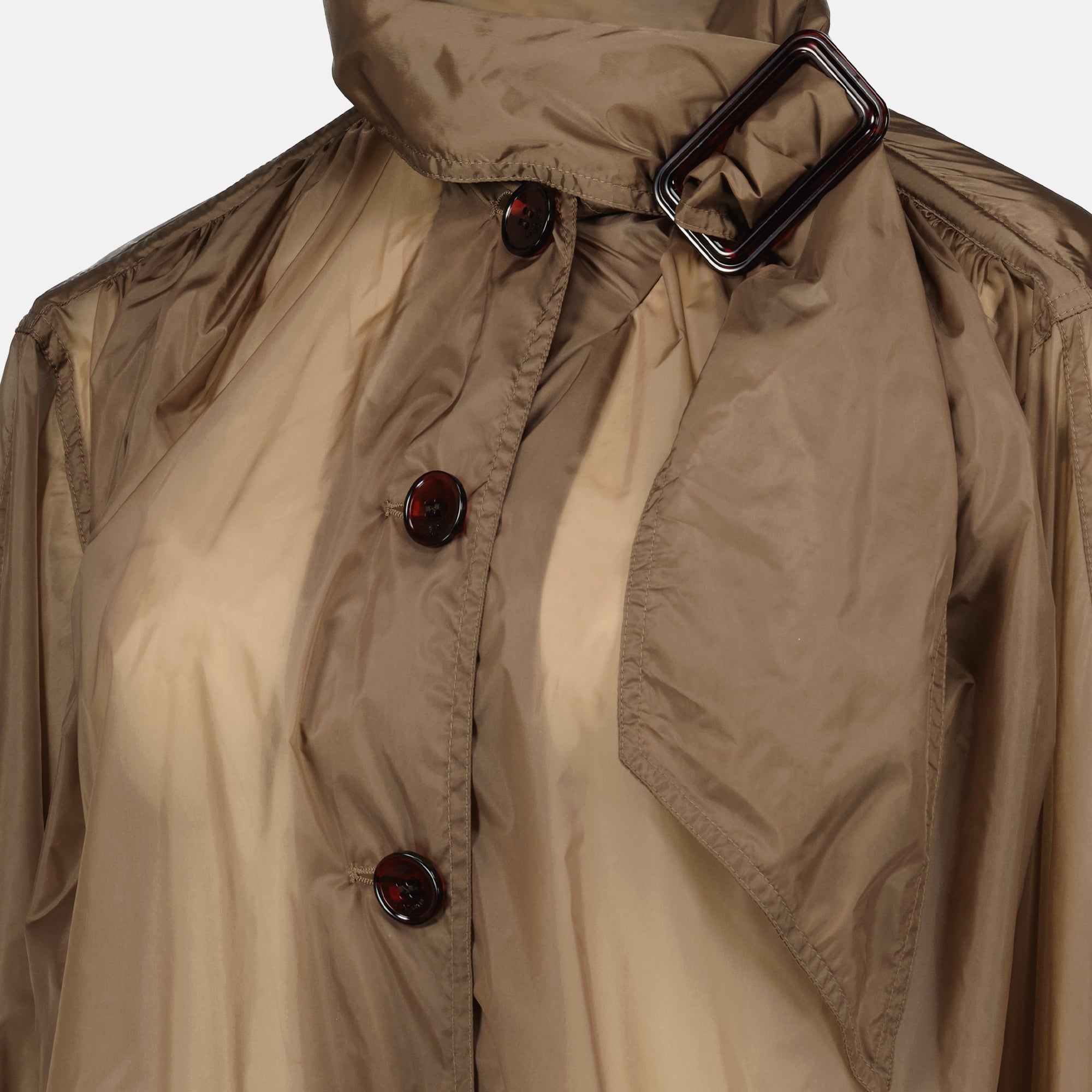 Manteaux Brown Nylon Bow Tie Blouse Saint Laurent Marron Femme