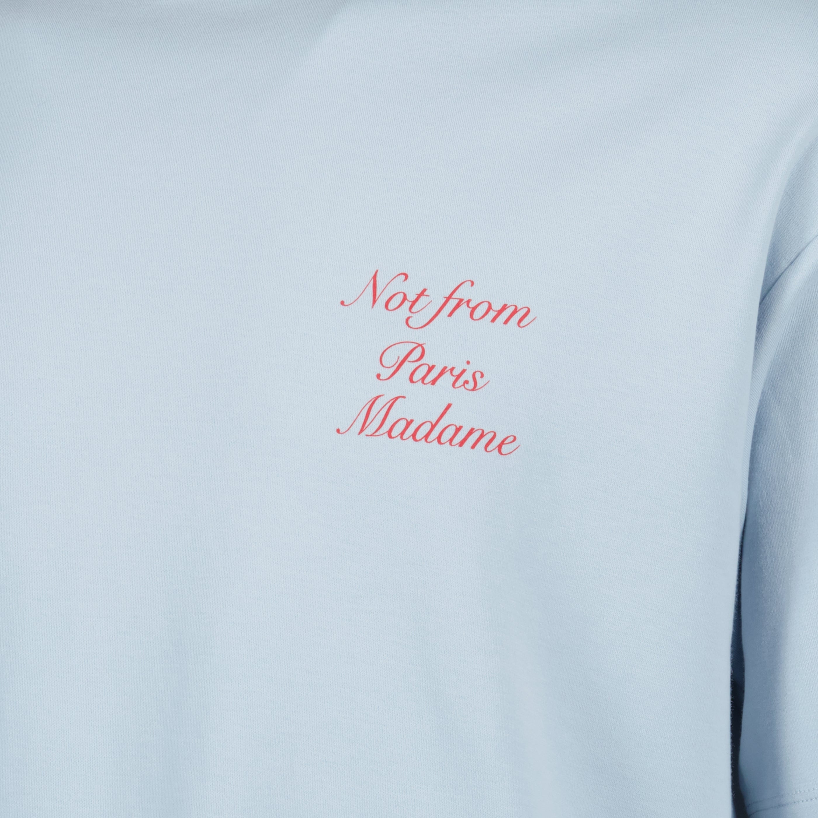 Image de l'article T-shirt bleu slogan calligraphy de la marque Drole De Monsieur pour Homme - Saison Printemps-Été 2026 - Vue détaillée_1