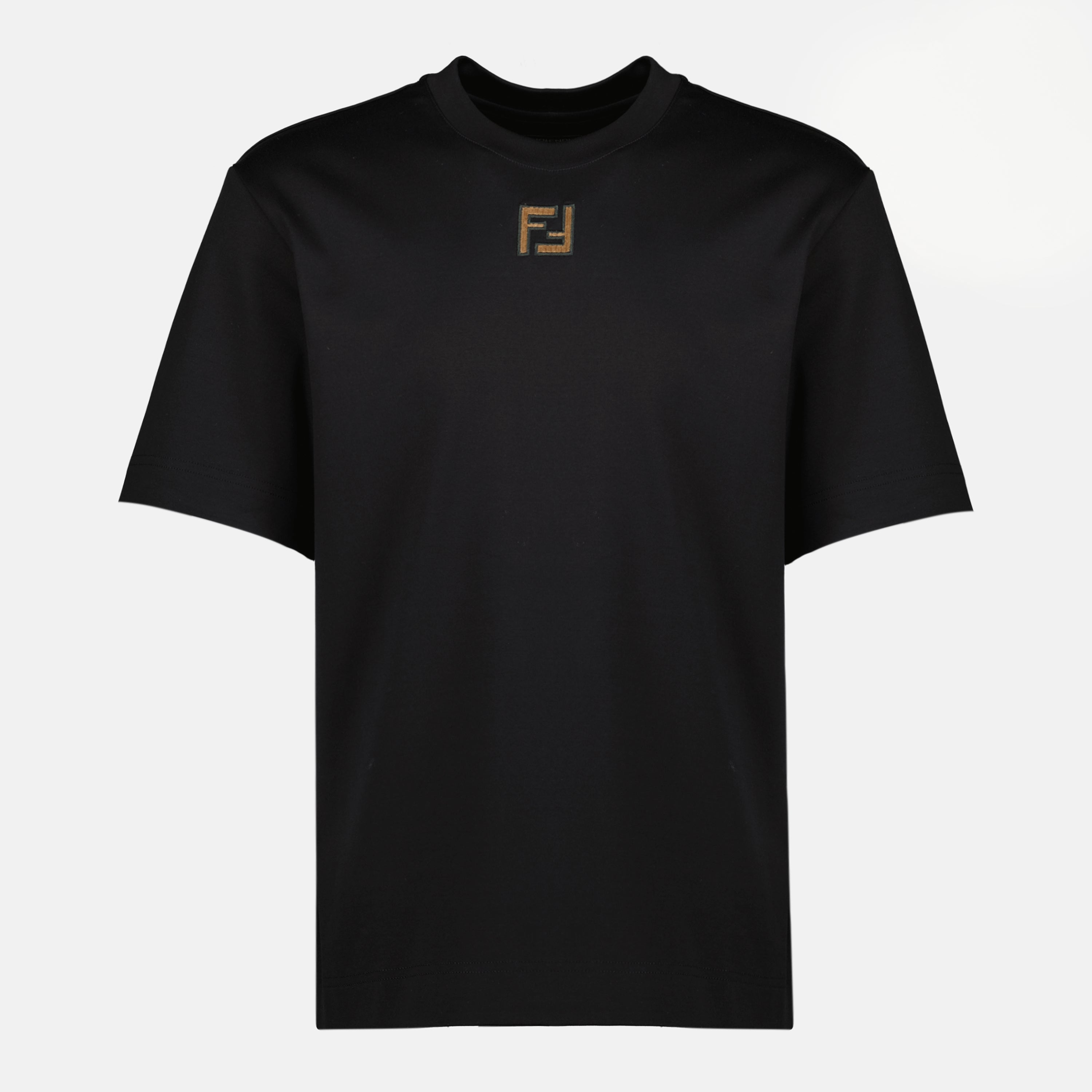 Image de l'article T-shirt noir en coton de la marque Fendi pour Homme - Saison Printemps-Été 2026 - Vue de Face
