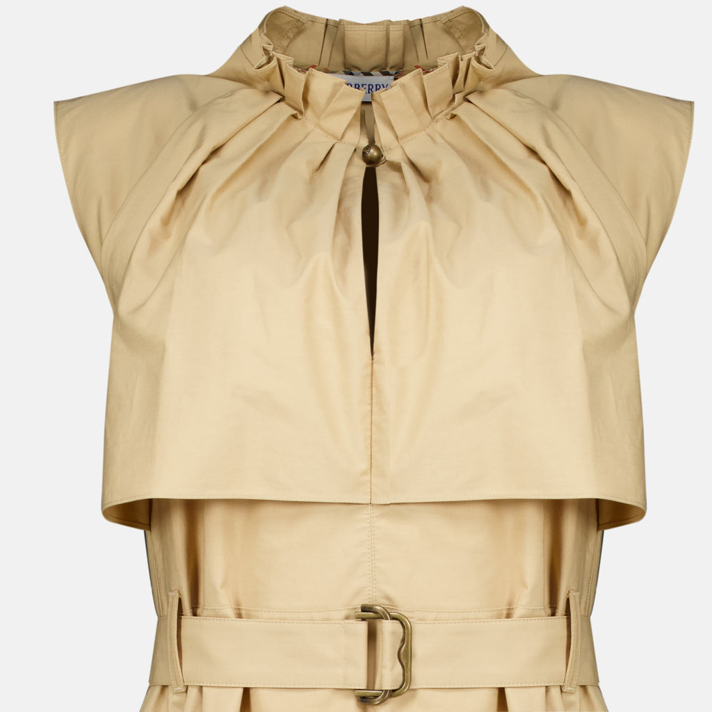 Robes Abito Midi in Popeline Burberry Beige Femme
