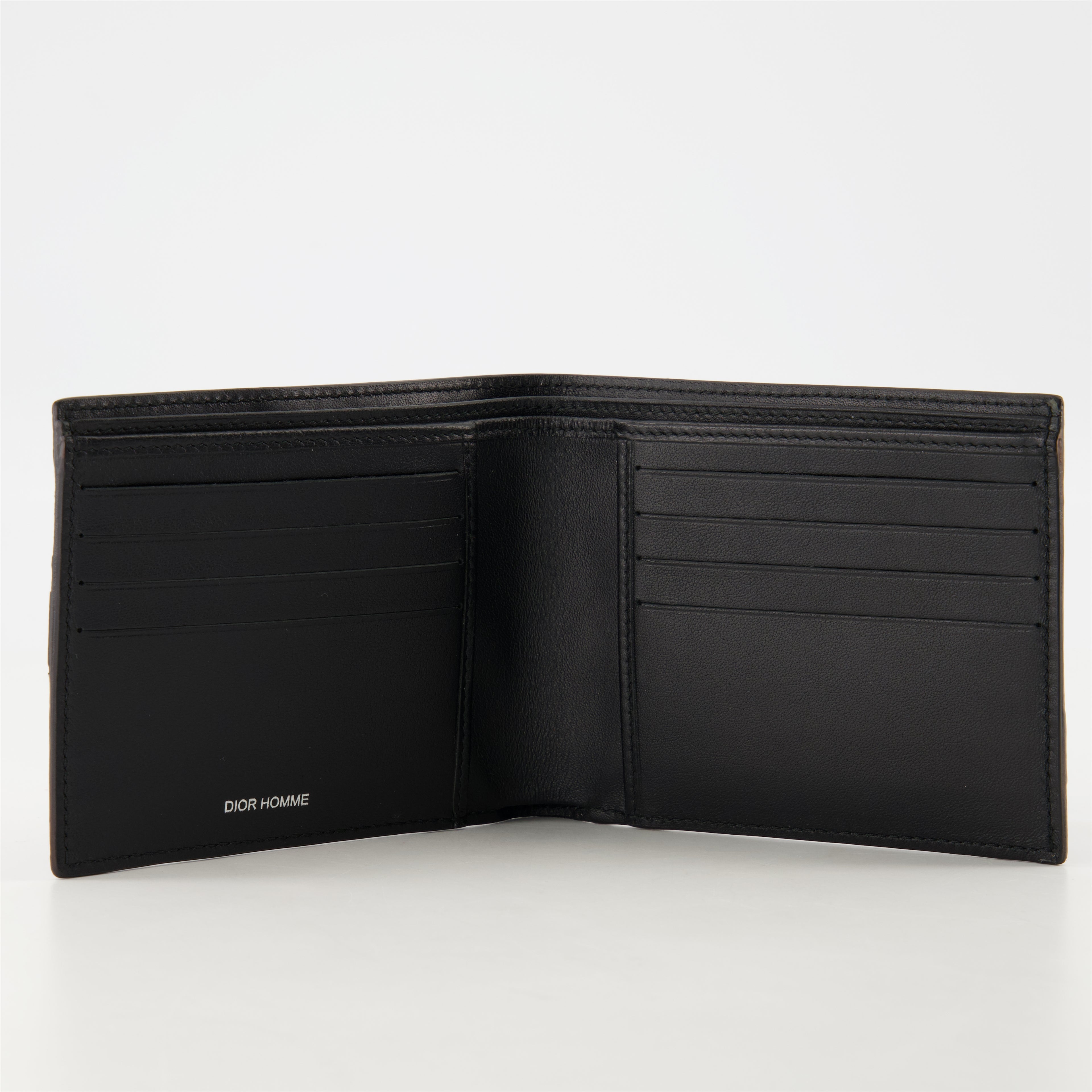 Petite maroquinerie Portefeuille en cuir texturé Dior Noir Homme