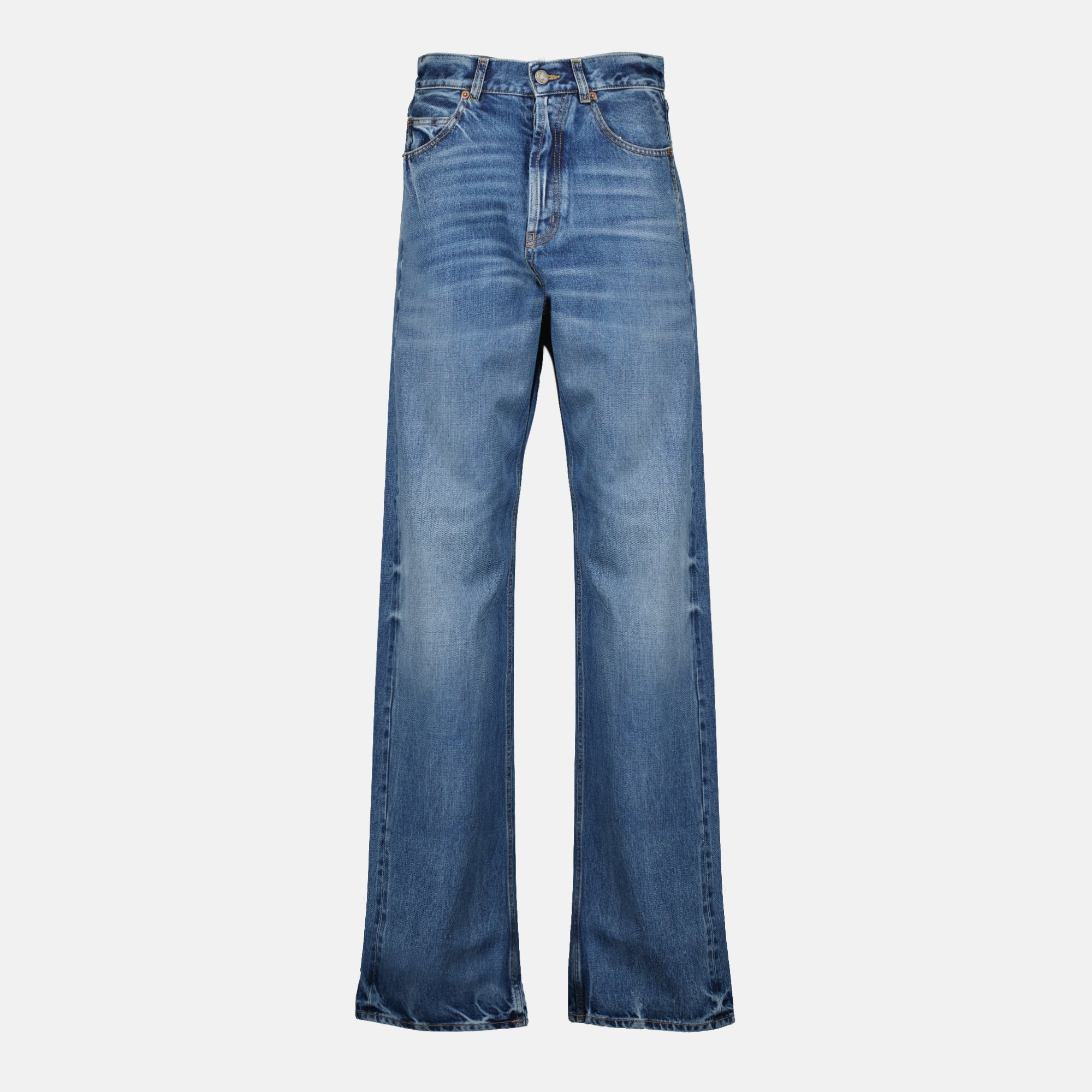 Image of the Saint Laurent women's baggy denim jeans - Autumn-Winter 2025 - Front View