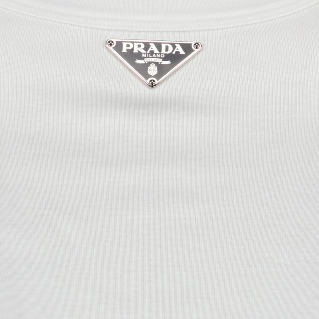 Tops Débardeur blanc à logo Prada Blanc Femme