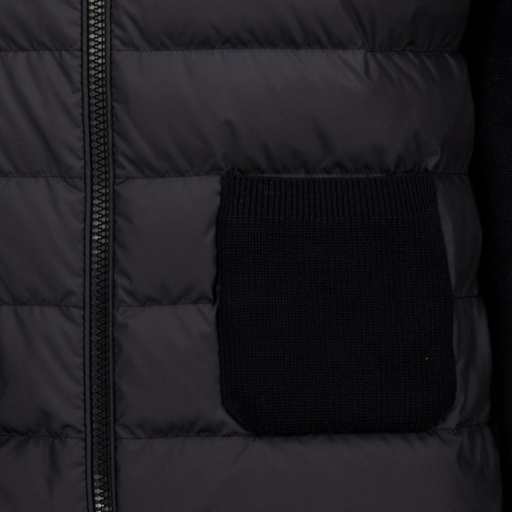 Maille Cardigan zippé matelassé en laine noir Moncler Noir Femme