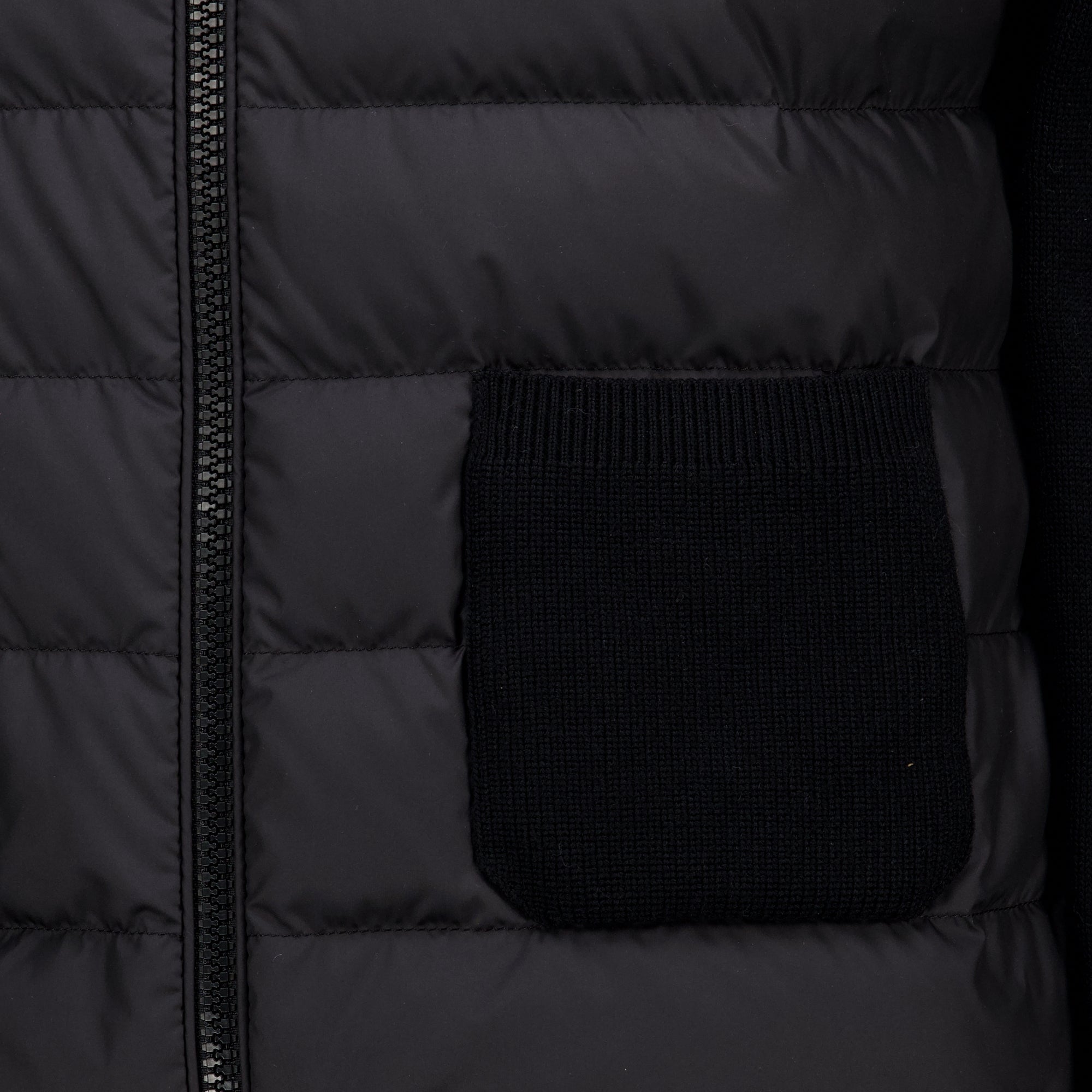 Maille Cardigan zippé matelassé en laine noir Moncler Noir Femme