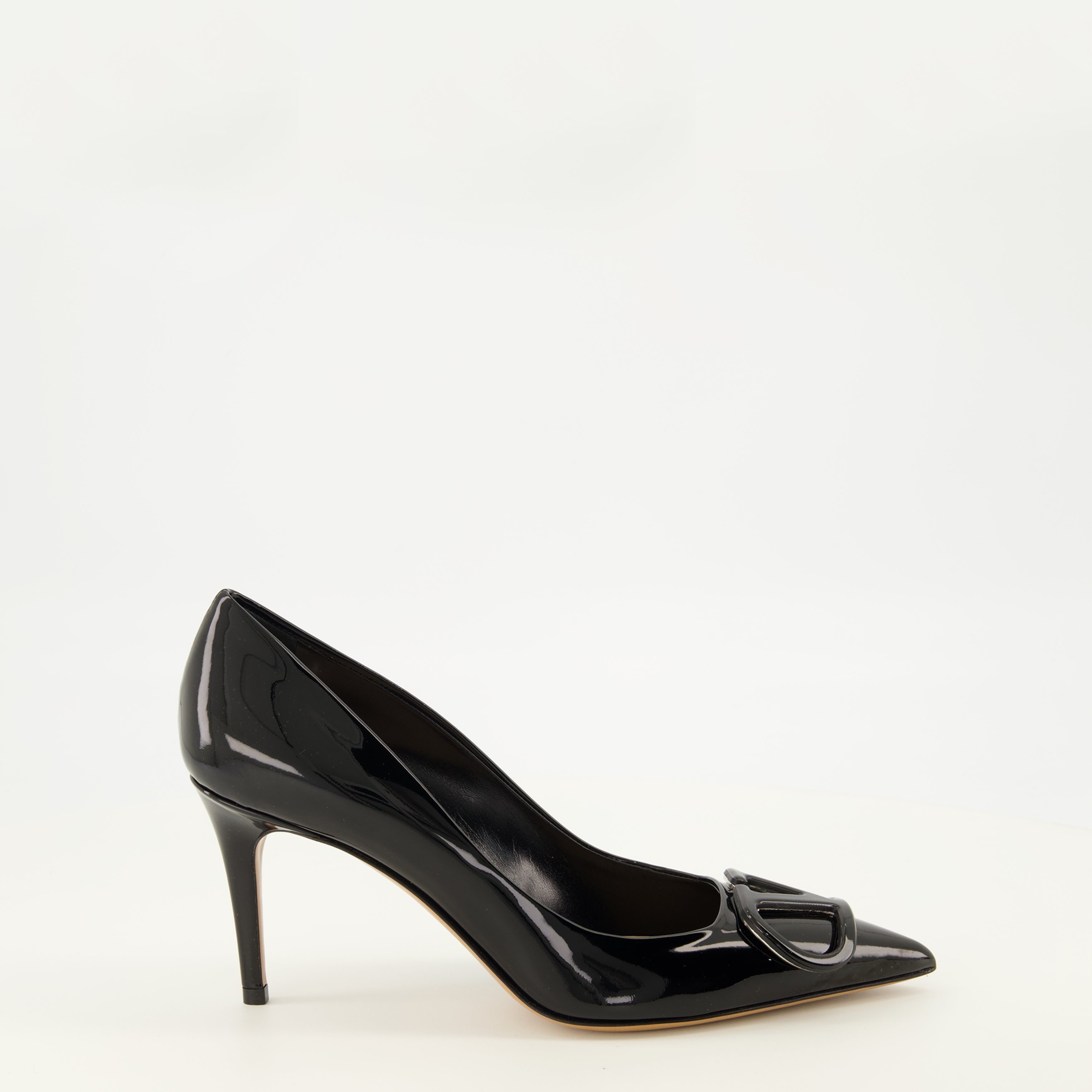 Escarpins VLogo Décolleté Nere in Pelle Verniciata Valentino Garavani Noir Femme