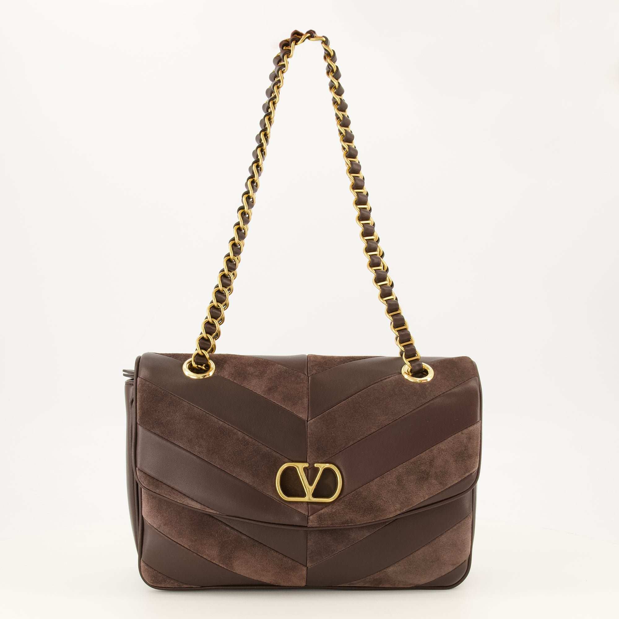 Sacs à main et épaule ジュナ ミディアム ブラウン レザー バッグ Valentino Garavani Marron Femme