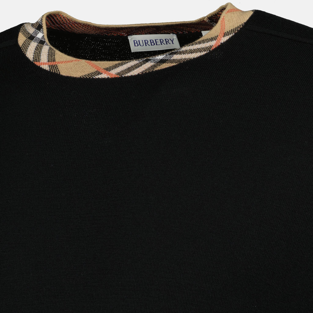 Imagen del suéter de lana a cuadros Burberry para hombre - Temporada Otoño-Invierno 2025 - Vista Detallada_2