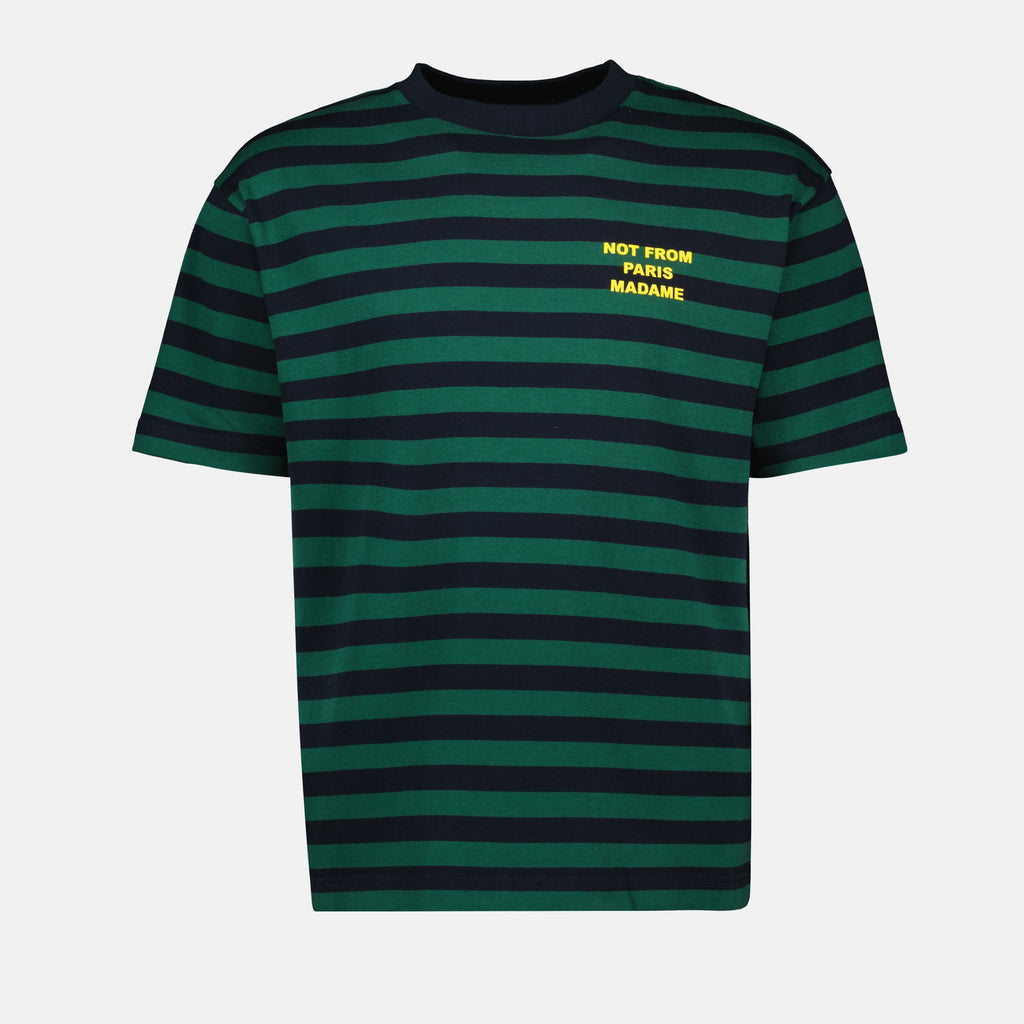 T-shirts T-shirt slogan à rayures Drole De Monsieur Bleu Homme