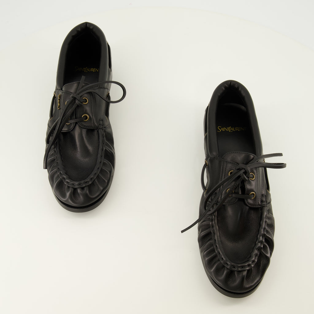 Mocassins 블랙 로퍼 보트 모카신 Saint Laurent Noir Homme