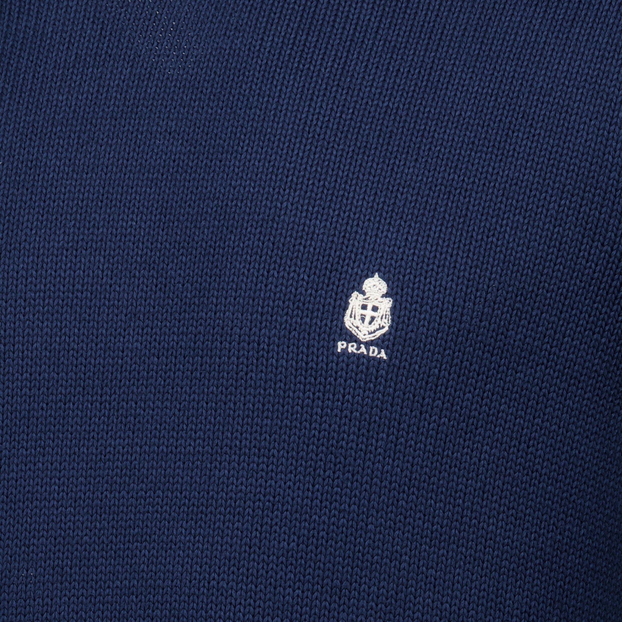 Maille Navy Blue Cotton Sweater Prada Bleu foncé Homme