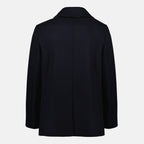 Imagem do caban azul em lã da marca Burberry para Homem - Temporada Outono-Inverno 2025 - Vista Traseira