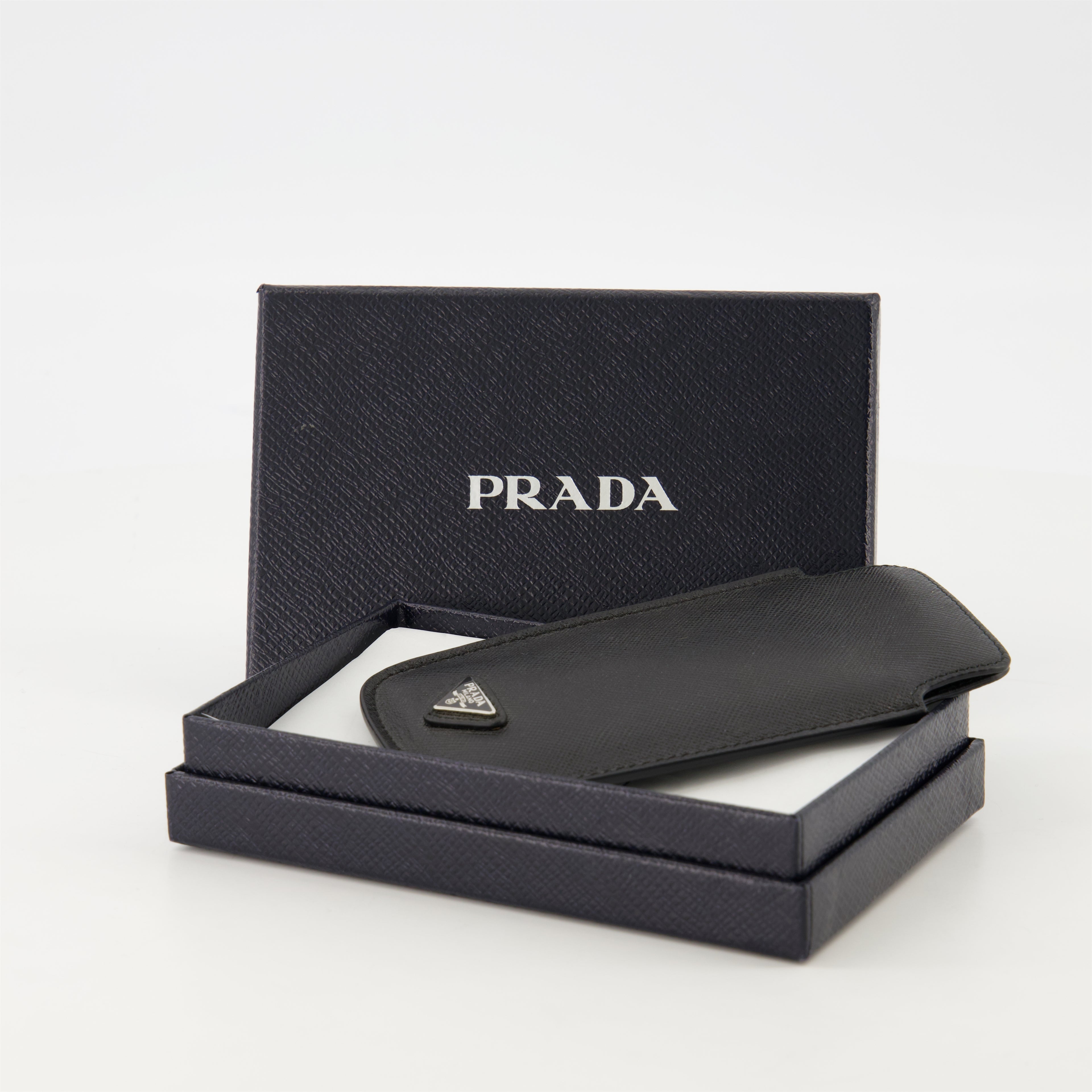 Lifestyle Étui en cuir Saffiano Prada Schwarz Unisex