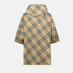 Giacche Cappotto a Plaid Check Burberry Beige Unisex