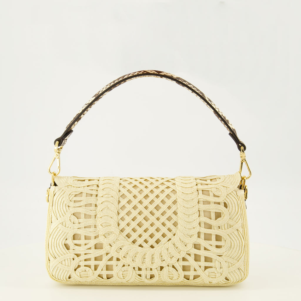 Sacs à main et épaule 돌리 베이지 자수 바게트® 백 Fendi Beige Femme