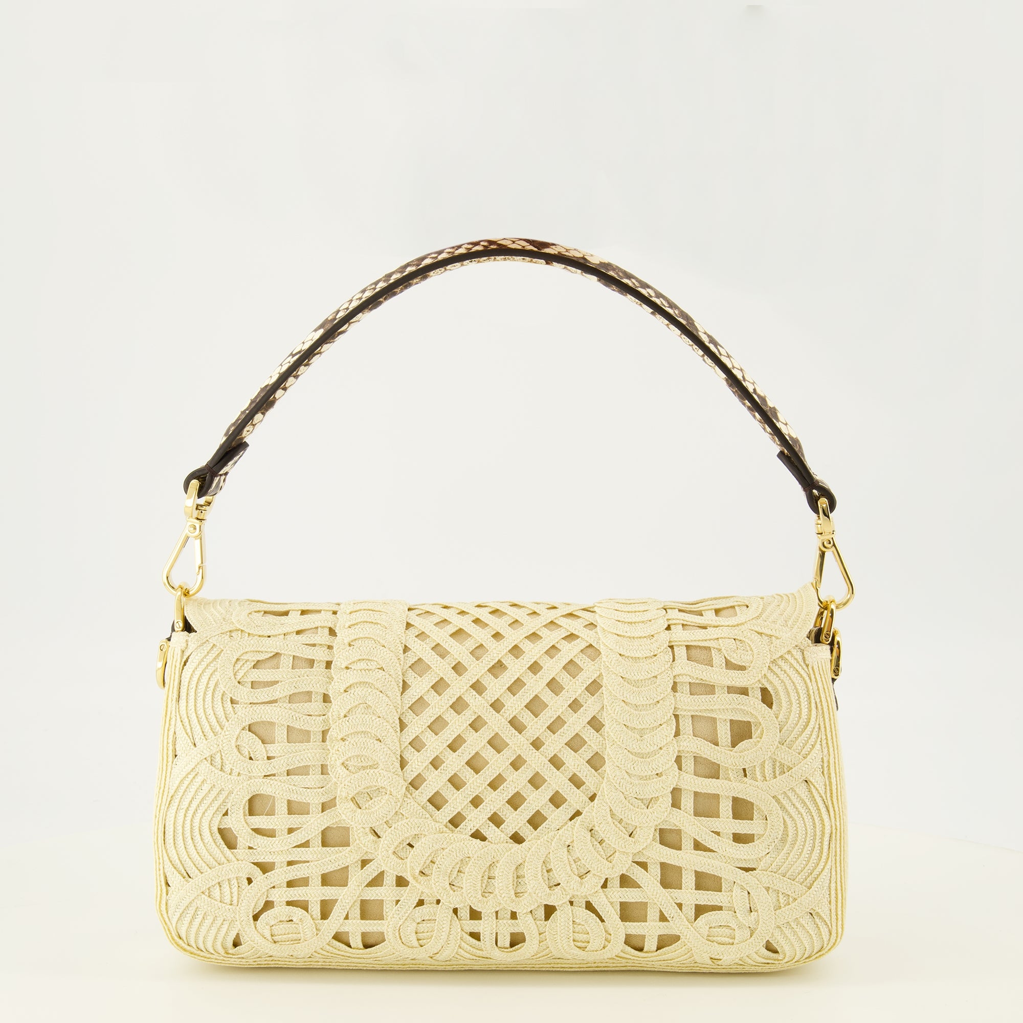 Sacs à main et épaule 돌리 베이지 자수 바게트® 백 Fendi Beige Femme