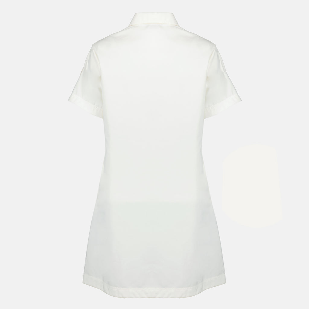 Robes Abito Camicia Ricamato in Cotone Bianco Moncler Blanc Femme