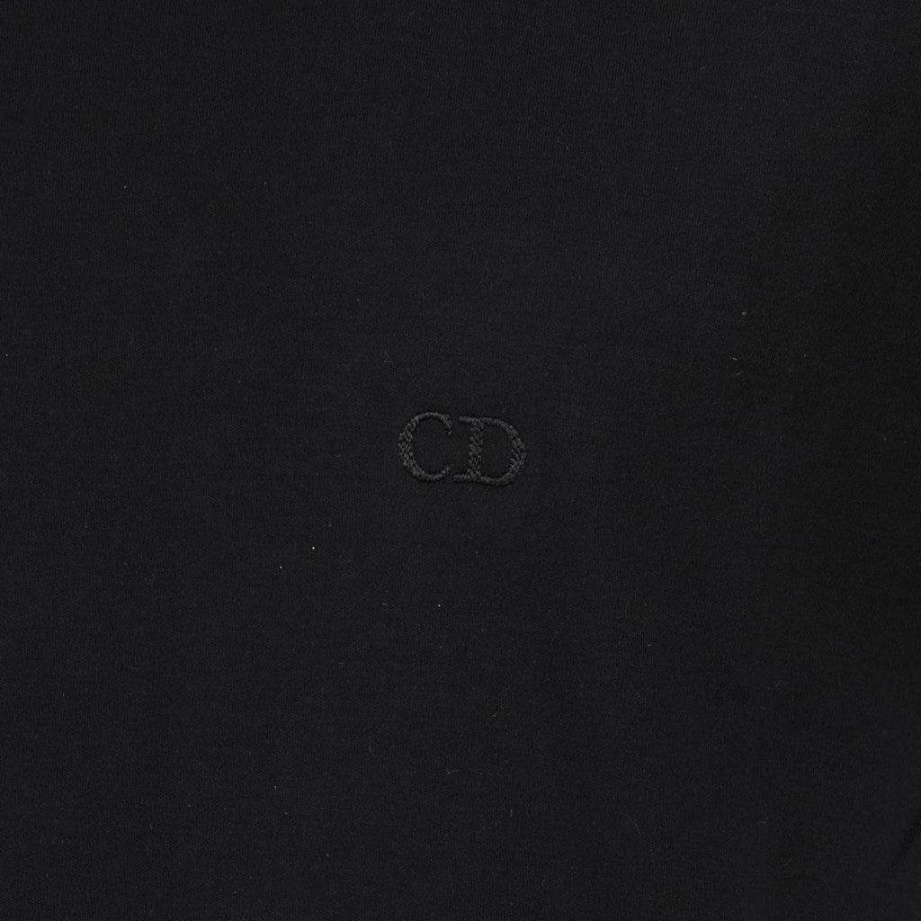 T-shirts Camiseta de algodón negro con bordado CD Dior Noir Homme