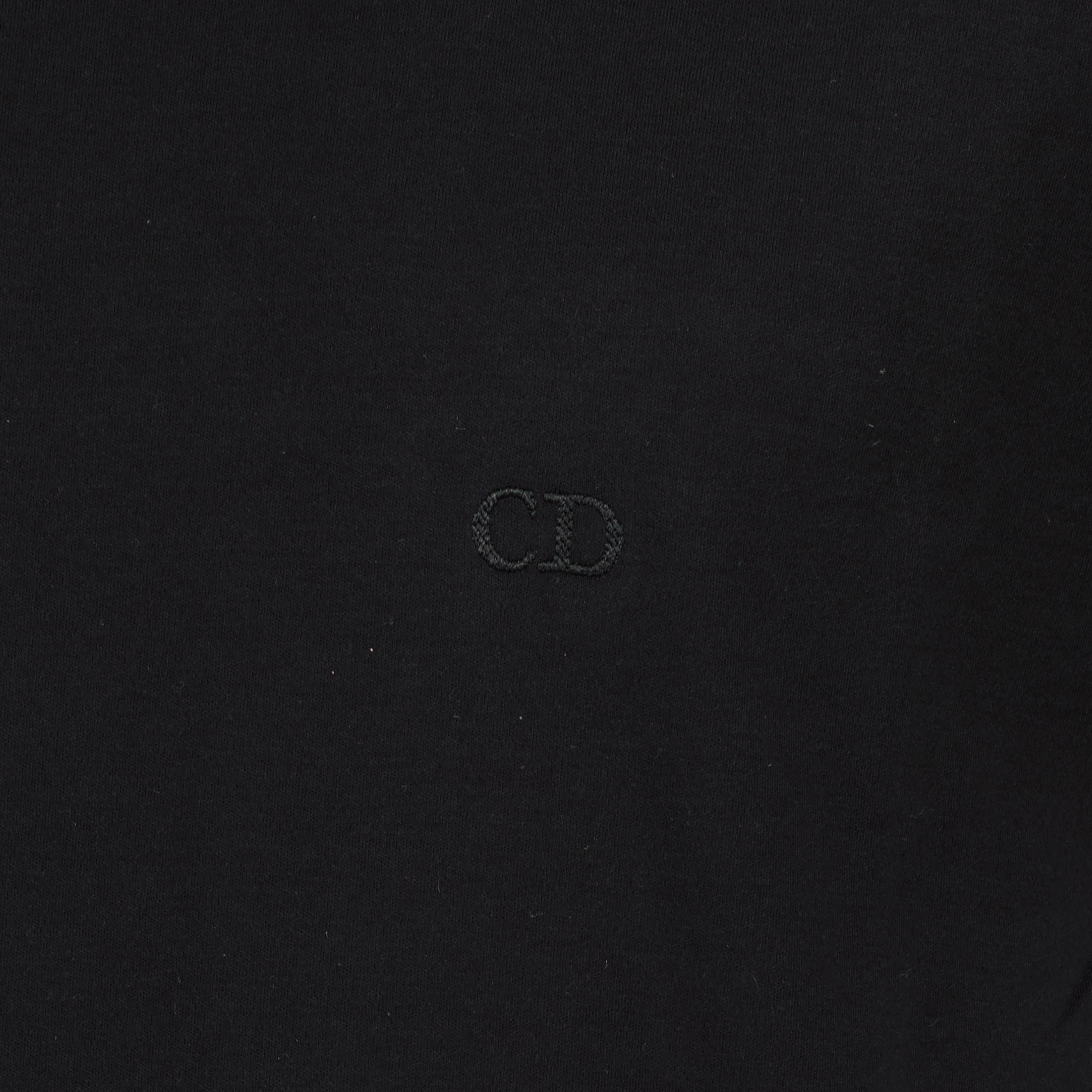 T-shirts Camiseta de algodón negro con bordado CD Dior Noir Homme