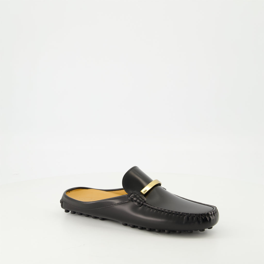 オープントゥシューズ ゴンミーノローファー Tod's 黒 Femme