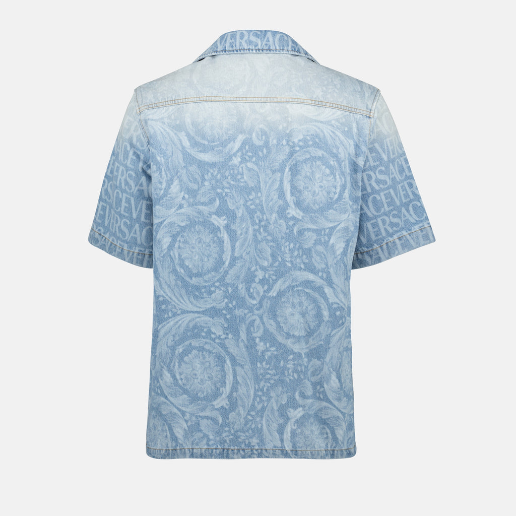 Hemden Chemise en denim Versace Blau Homme
