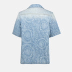 Hemden Chemise en denim Versace Blau Homme