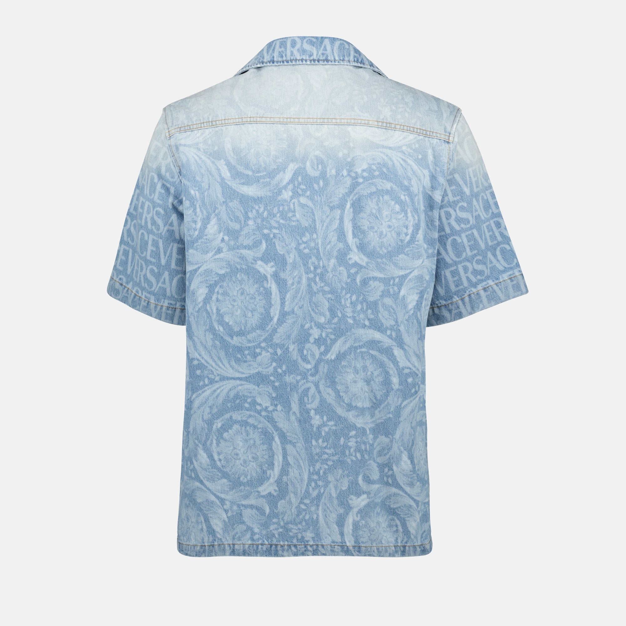 Hemden Chemise en denim Versace Blau Homme