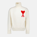 Maglieria Col roulé AMI de coeur Ami PARIS Bianco Unisex