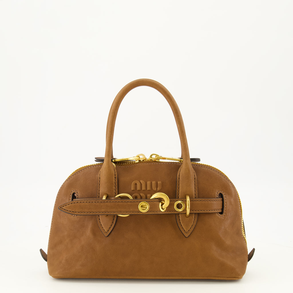 Sacs à main et épaule Sac Aventure en cuir marron Miu Miu Marron Femme