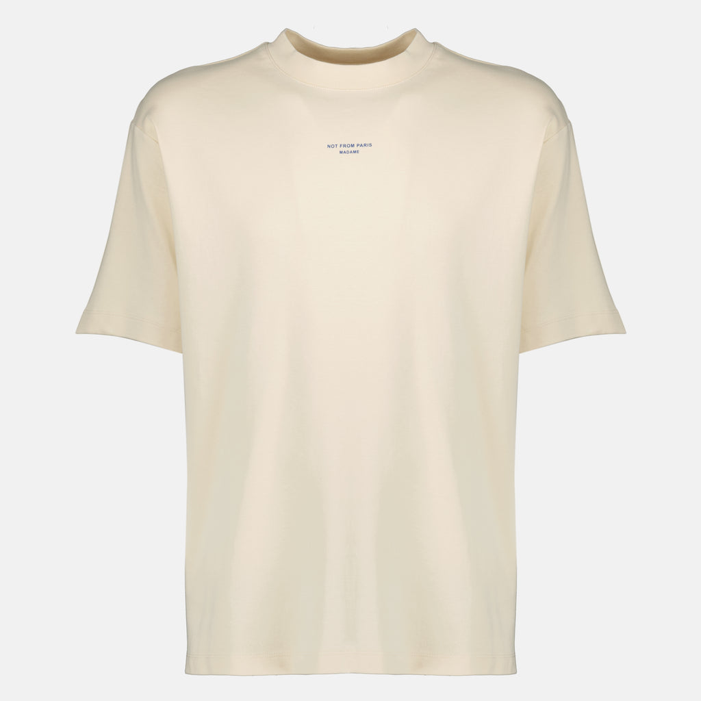 Imagen del artículo Camiseta beige con lema de la marca Drole De Monsieur para Hombre - Temporada Primavera-Verano 2026 - Vista Frontal
