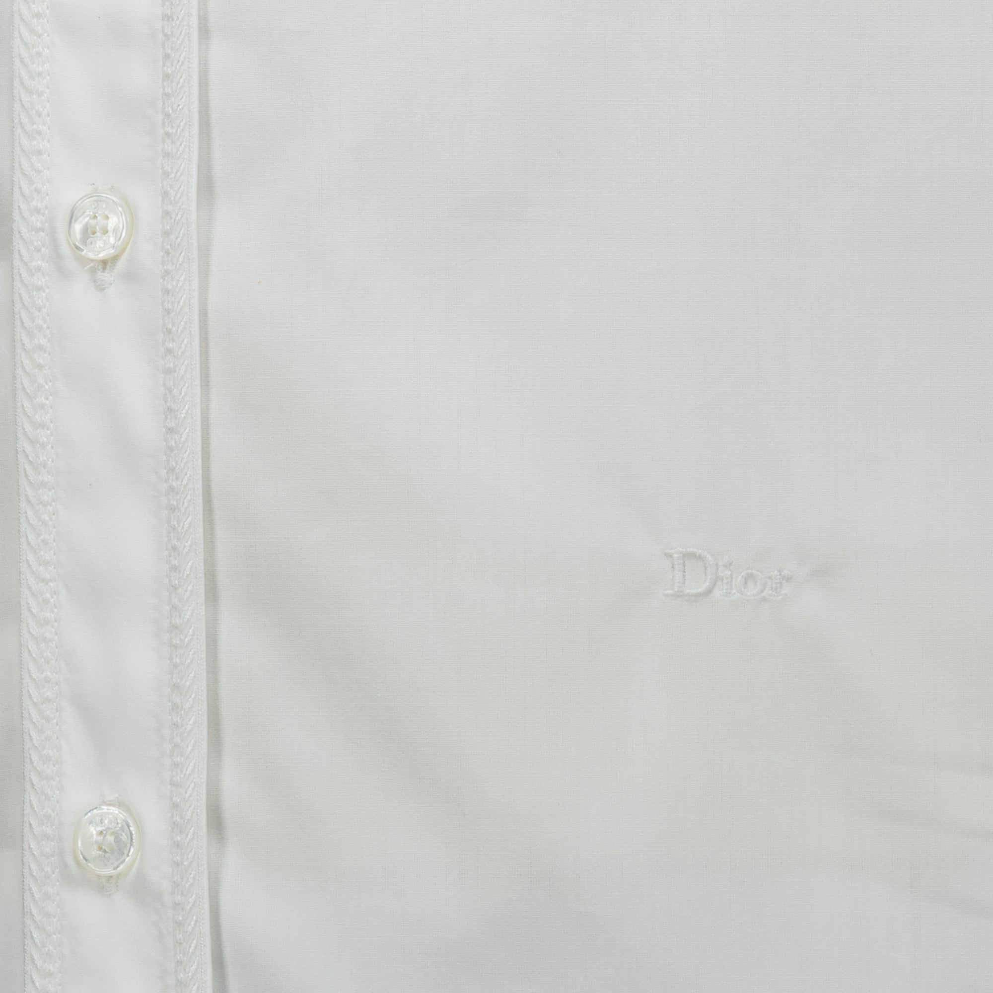 Chemises Camicia Bianca con Ricamo Moulures Dior Blanc Homme
