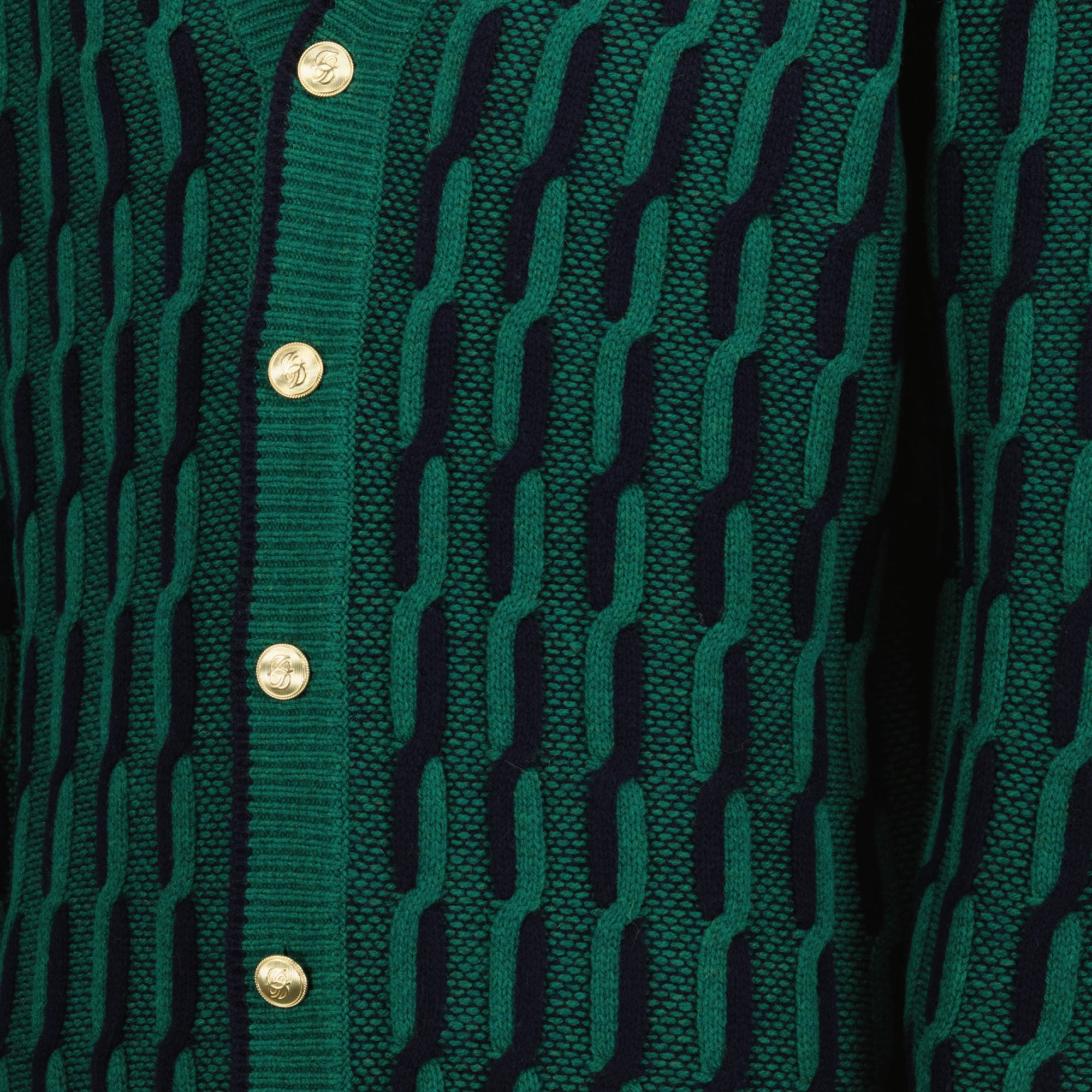 Malhas Cardigan bicolore Drole De Monsieur Verde Homme