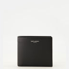 Image de l'article Portefeuilles Saint Laurent Paris en cuir noir de la marque Saint Laurent pour Homme - Saison Printemps-Été 2026 - Vue de Face