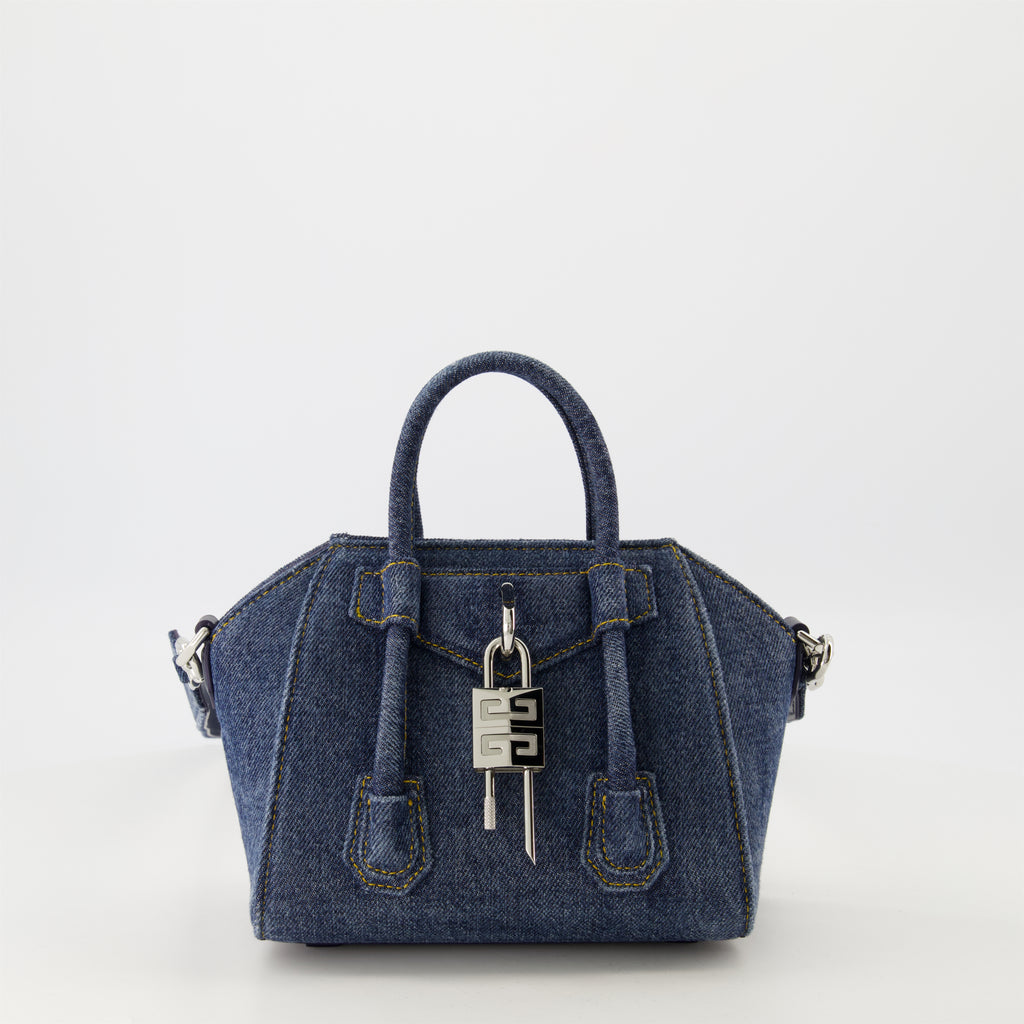 Sacs à main et épaule Sac Antigona Toy en denim Givenchy Bleu Femme