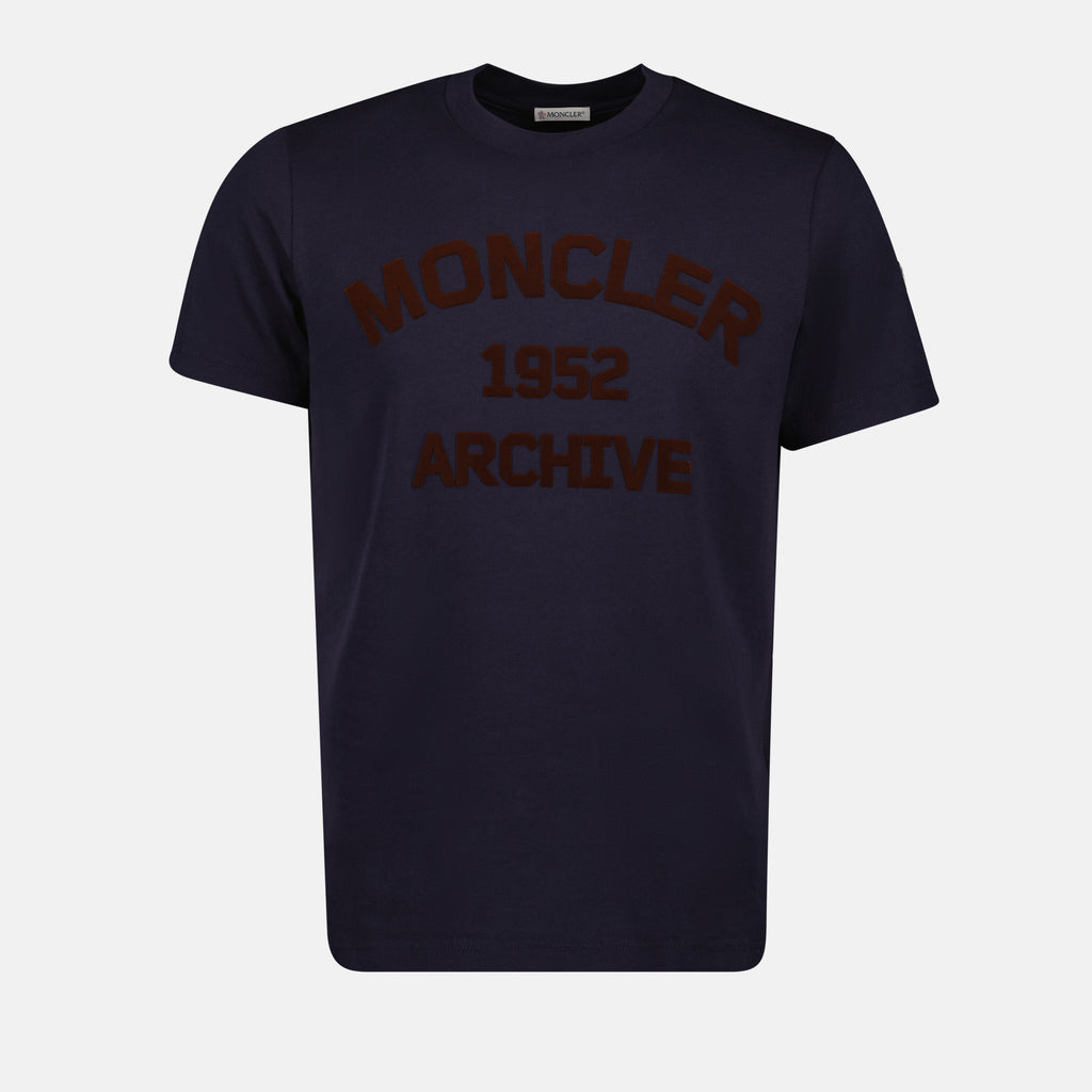 티셔츠 프린트 티셔츠 Moncler 진한 파란색 Homme