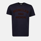 티셔츠 프린트 티셔츠 Moncler 진한 파란색 Homme