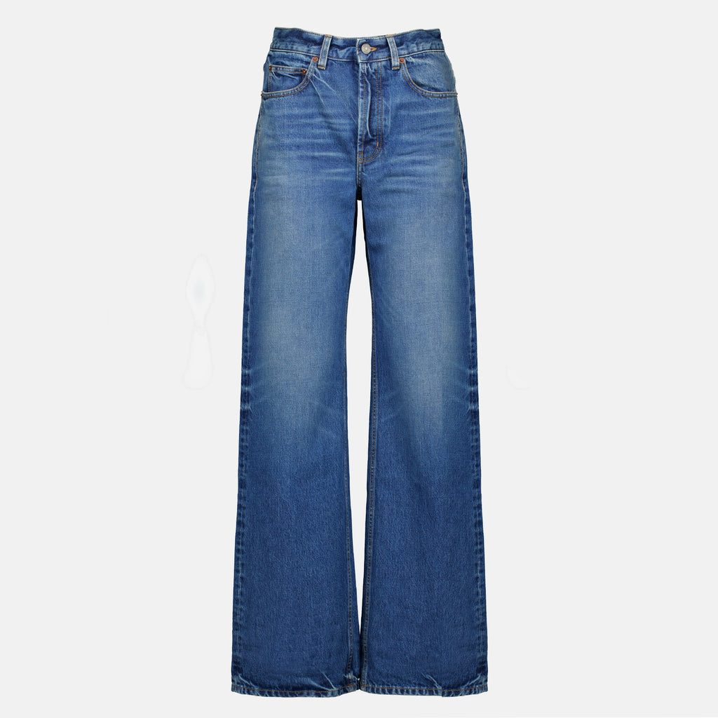 Pantalons 90er Baggy Jeans in Blauem Denim Saint Laurent Bleu Femme