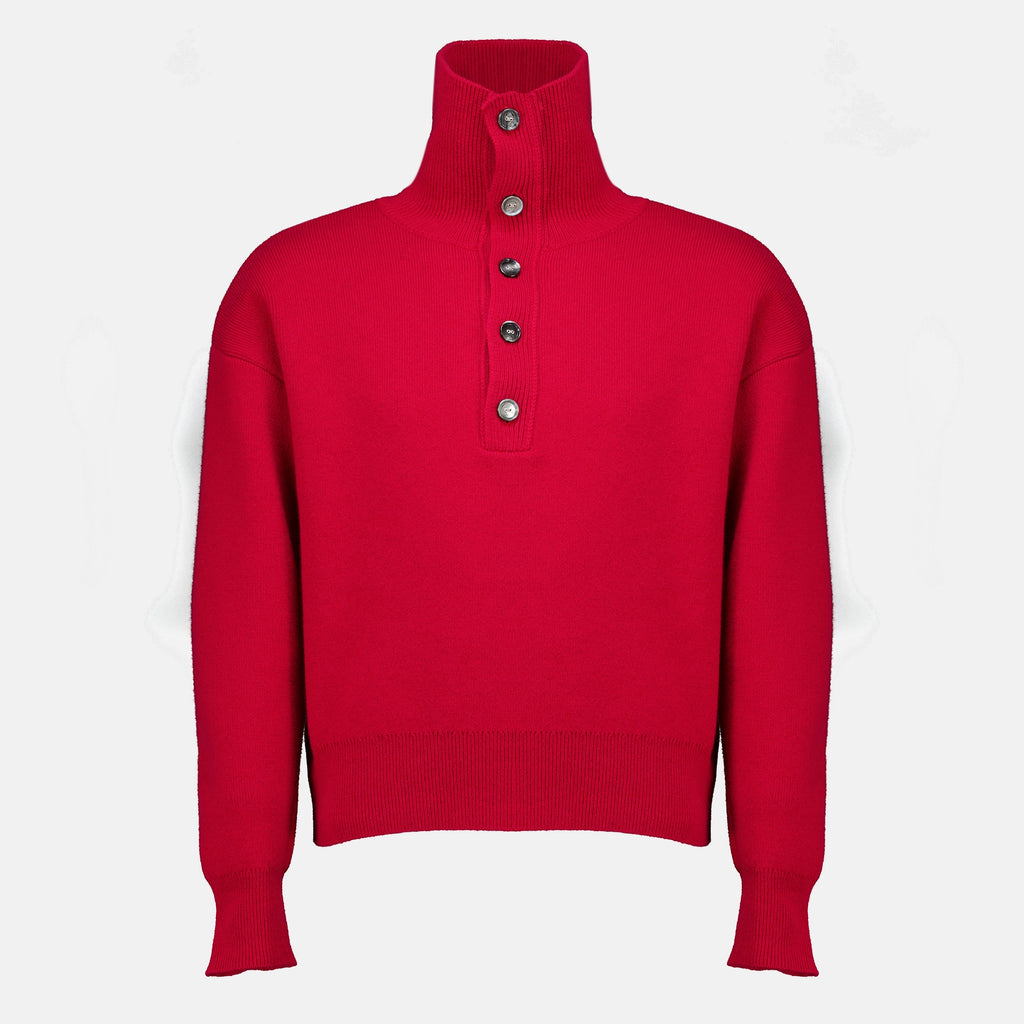 Sweatshirts Roter Hoher Kragen Pullover Ami PARIS Rouge Unisexe